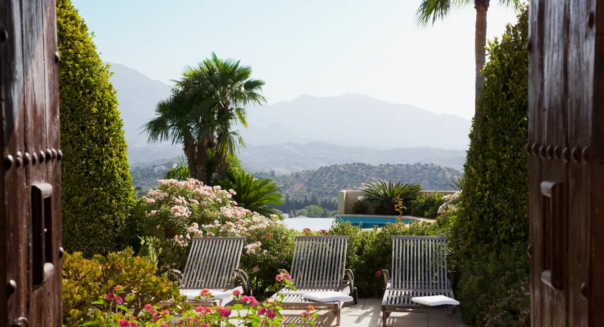 Hotel de luxe, Plantes d'intérieur, vue mer et palmiers